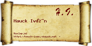 Hauck Iván névjegykártya